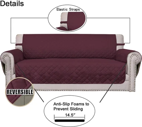 Vista 406 de Easy-Going - Funda reversible para sofá reclinable, resistente al agua, protector de muebles con correas elásticas, para mascotas y niños