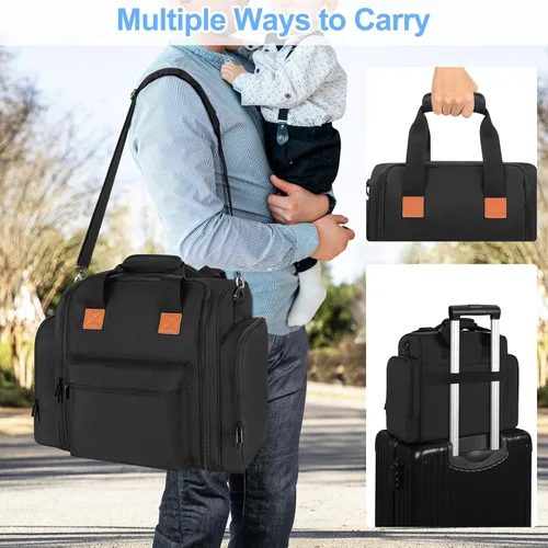 Vista 7 de YARWO Estuche de transporte compatible con Baby Brezza Formula Pro Mini dispensador de fórmula, calentador de botellas aislado bolsa de viaje