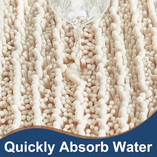 Vista 73 de FLOLEOPA Alfombras de baño de microfibra suave y esponjosa, tapetes de baño absorbentes, antideslizantes, lavables a máquina y de secado rápido