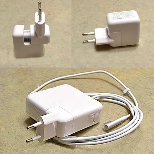 Vista 6 de WOVTE Adaptador de cargador de viaje para Apple iBook MacBook, color blanco, 2