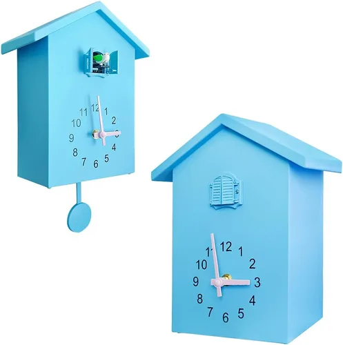 Reloj de cuco de cuco con quimero y péndulo, voz de pájaro natural o llamada de cuco, reloj Coo Coo para arte de pared, hogar, sala de estar,