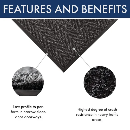 Vista 6 de Tapete Arrow Trax de NoTrax para entrada principal y áreas de mucho tráfico, 118, Carbón, 1