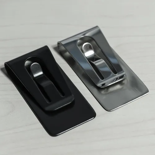 Vista 4 de CKLT Clip creativo de metal para dinero, billetera práctica para tarjetas de crédito, cartera minimalista con bolsillo frontal, regalo ideal
