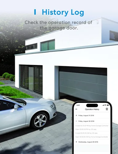 Vista 9 de Meross Control remoto inteligente para abrir puerta de garaje con antena externa, hasta 3 puertas individuales, compatible con Apple HomeKit, Yaxa