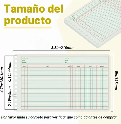 Vista 2 de Skyygemm 200 hojas de libro mayor de 5 x 8.5 pulgadas, libros de papel para contabilidad, bloc columnar para cuentas comerciales por cobrar