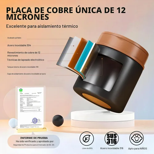 Vista 6 de Eadali Tarro de comida para niños de 15.2 onzas para comida caliente, contenedor de almuerzo aislado al vacío con interior de acero inoxidable 316