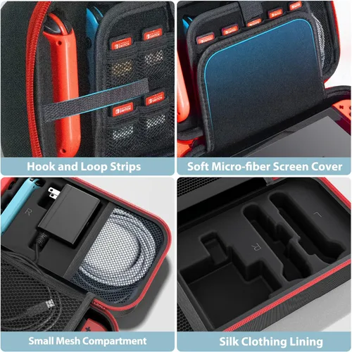Vista 5 de Switch OLED - Funda de transporte compatible con Nintendo SwitchOLED funda de transporte portátil para interruptor compatible con Joy-Con