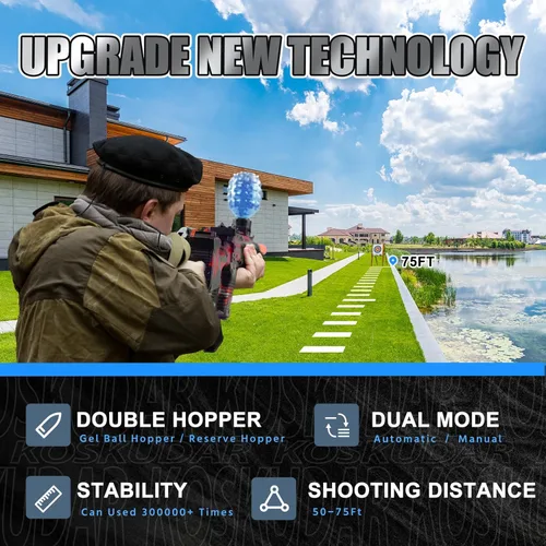 Vista 4 de 2 Juegos de Juguetes Blaster Eléctricos, Blasters de Salpicaduras con Modo Dual Automático y Manual, y Gafas Protectoras, Edades 14 y Más