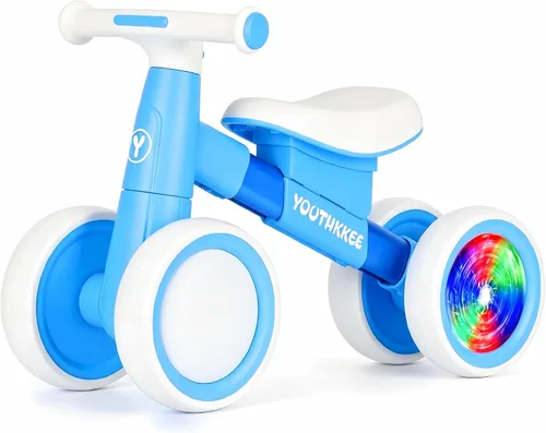 Bicicleta de equilibrio para bebés de 1 a 2 años, 4 ruedas para niños y niñas de 12 a 24 meses, corredor de senderismo de aprendizaje pequeño Azul