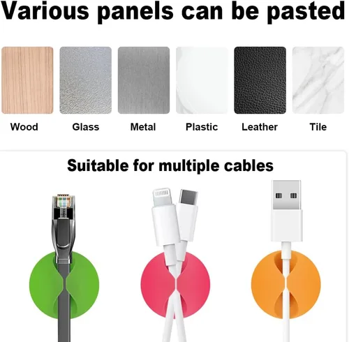 Vista 4 de Shintop Clips para cables, caída de cable de escritorio, clips de alambre de escritorio para toda tu computadora, electricidad, carga o cable