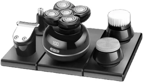 Maquinilla de afeitar eléctrica para hombre, afeitadora eléctrica para hombre, máquina de afeitar giratoria en húmedo y seco, recortadora de barba