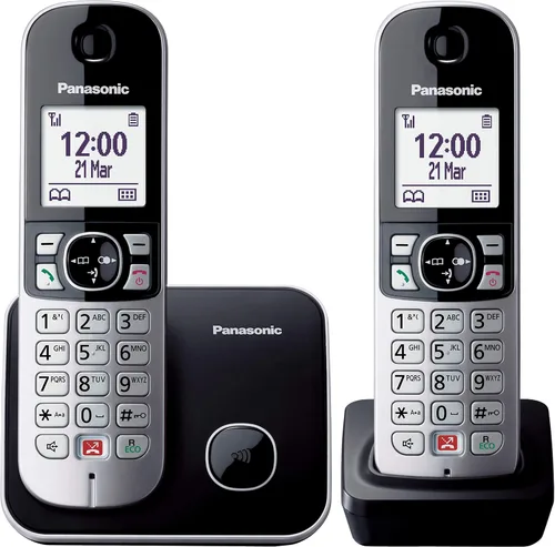 PANASONIC KX-TG6852JTB TELEFONO INALÁMBRICO DECT IDENTIFICATORE DI CHIAMATA NERO GRIGIO