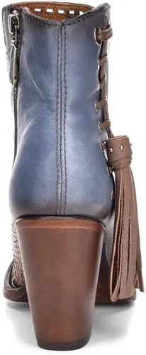 Vista 6 de Cuadra Botín para mujer en piel auténtica pitón con cremallera