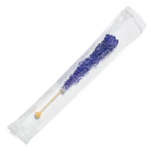 Vista 3 de Purple Rock Candy - Palitos de azúcar con sabor a uva, 12 caramelos morados envueltos individualmente