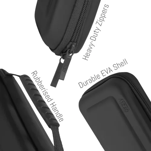 Vista 6 de Orzly Funda de transporte compatible con Nintendo Switch y la nueva consola OLED de Switch - Funda protectora de viaje portátil con bolsillos