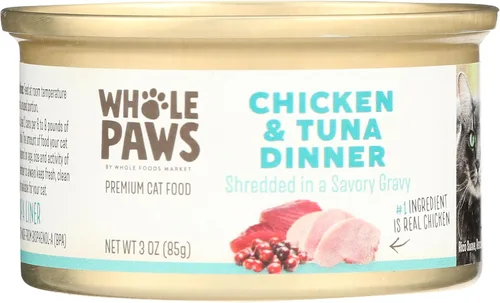Vista 10 de Whole Paws, alimento húmedo para gatos sin granos, pastel de carne de res con verduras, 3 onzas