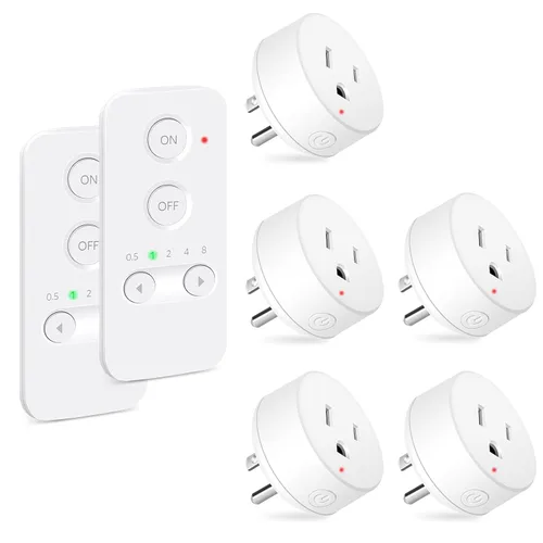 Vista 15 de NineLeaf - Enchufe de salida de control remoto, interruptor de luz de encendido y apagado inalámbrico desmontable 500FT Light Plug Decorator