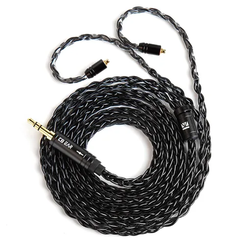 Vista 23 de KBEAR - Cable IEM ST12 de 2 pines, cable de repuesto para auriculares de monitor intrauditivo, 8 núcleos 4N OFC plateado cable de extensión de cable