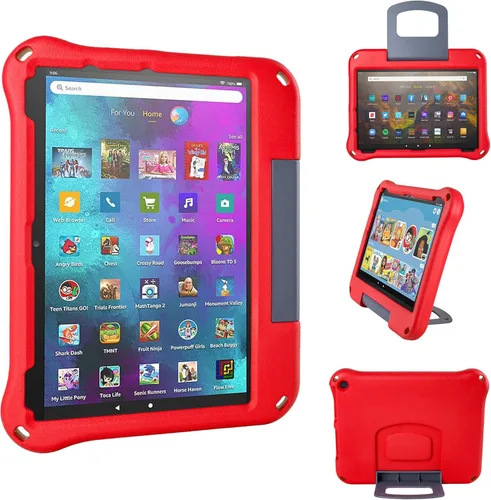Vista 9 de 10 - Funda ligera para tablet de 10 pulgadas para niños, ligera, antideslizante, a prueba de golpes, no compatible con iPad (verde)