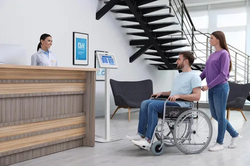Vista 9 de Soporte de piso delgado - Soporte para tableta con pantalla de quiosco de 360 grados CTA - Acceso al cargador y bloqueo para iPad mini A17 Pro
