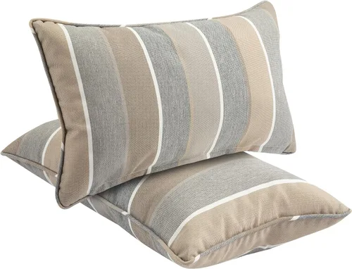 Vista 24 de Juego de 2 fundas de cojines decorativos impermeables para exteriores, decoración del hogar para muebles de jardín, patio, sillón, sofá, 18 x 18