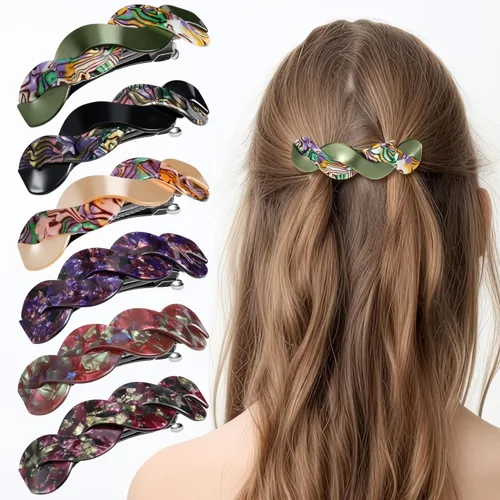 Vista 16 de WILLBOND 6 Piezas Pasadores de Cabello para Mujeres Pasadores Grandes Clips Franceses para Cabello Broche Retro para Regalos de Mamá Accesorios