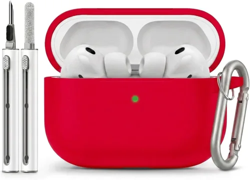 Vista 136 de Funda Protectora para AirPods 1/2, viene con kit de limpieza, funda protectora de silicona suave con hebilla, compatible con estuche de carga