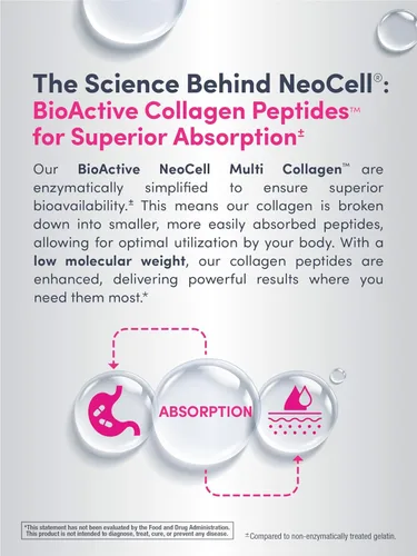 Vista 6 de NeoCell Super Multi Collagen Peptides Powder 9oz 10 tipos de colágeno Piel, cabello y uñas Suplemento de belleza Polvo sin sabor Para