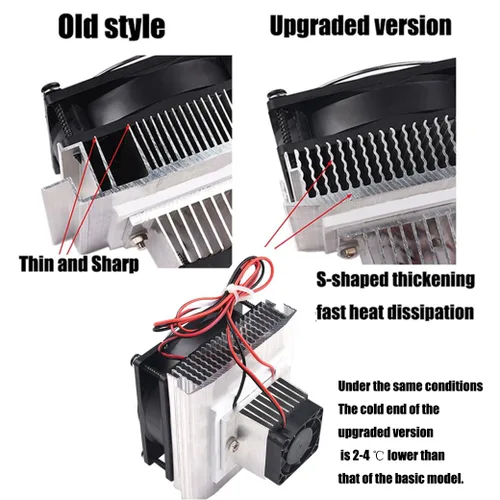 Vista 2 de Mini aire acondicionado DC 12V DIY Termoeléctrico Peltier Refrigeración Sistema de refrigeración Disipador de calor Módulo de conducción