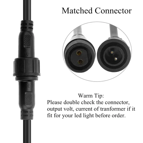 Vista 6 de Transformador LED de 24 V 0.45 A, fuente de alimentación LED clase 2, IP44 impermeable transformador de bajo voltaje, enchufe de EE. UU. para luz