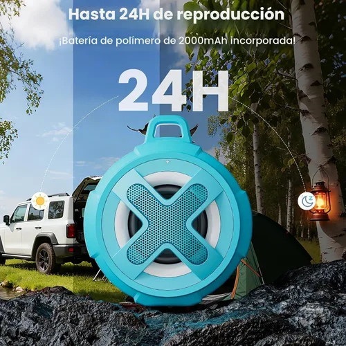 Vista 5 de XLEADER X8 (2.ª Gen) mejorado, altavoz de ducha Bluetooth, certificado IP67 impermeable, sonido profesional de 10 W y graves profundos, 24 horas