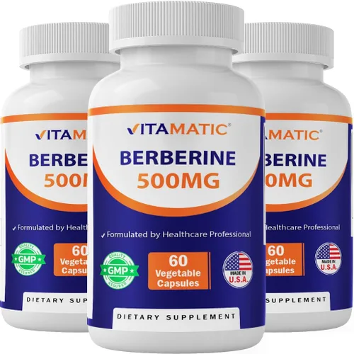 Vista 10 de Vitamatic Suplemento de berberina de 500 mg, 60 cápsulas vegetales, fabricado en los Estados Unidos, sin gluten, sin OMG (1 botella)