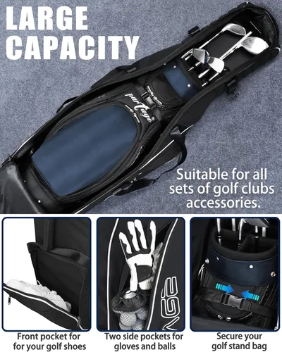 Vista 3 de Partage Golf Travel Bag with Wheels, Golf Travel Case for Airlines, 900D Heavy Duty Oxford