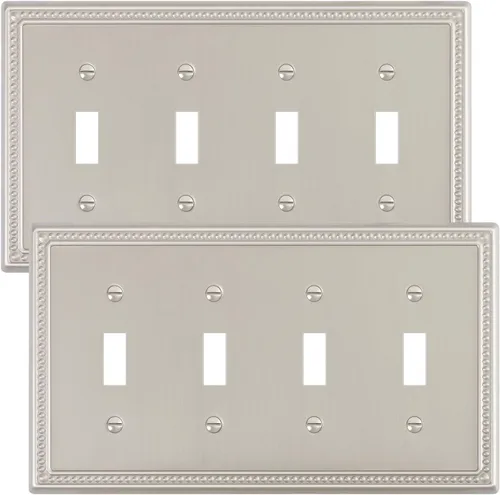 Vista 55 de Paquete de 2 cubiertas de placa de interruptor de luz de doble palanca, cubiertas decorativas de placa de doble interruptor Pearls, placa de pared