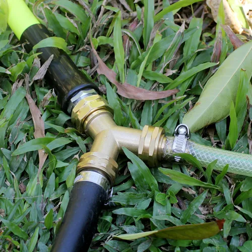 Vista 5 de Divisor de manguera de jardín, conector de 2 vías de latón resistente, grifo de jardín, divisor para grifo al aire libre, divisor de manguera