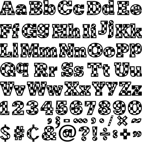 Vista 8 de 260 piezas de letras en blanco y negro para tablón de anuncios de aula, paquete combinado de letras de 4 pulgadas, juego de puntos y rayas