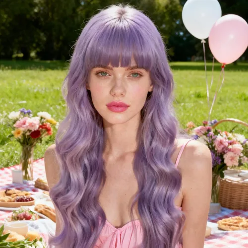 Vista 13 de Pelucas de cabello ondulado rojo con flequillo, transpirable, resistente al calor, pelo de fibra sintética, largo de 24 pulgadas rizado, marrón 99J