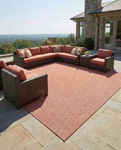 Vista 175 de Rugs.com Outdoor Solid Collection - Alfombra de pelo plano beige de 2 x 3 pulgadas, perfecta para entradas, cocinas, rincones de desayuno, piezas