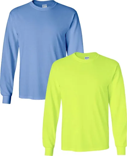 Vista 106 de Gildan - Camiseta de algodón y de manga larga para hombre, modelo G2400 (1) verde irlandés + (1) negro