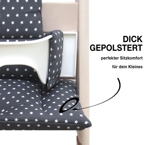 Vista 4 de Blausberg Baby - Juego de Cojines para Trona Tripp Trapp de Stokke - Anthracite