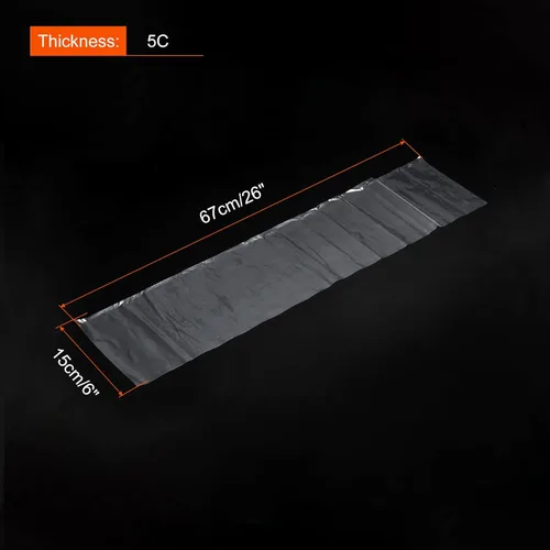 Vista 2 de PATIKIL Bolsas de polietileno transparentes abiertas y planas de plástico PE de 2 mil 6 x 26 pulgadas para hardware, coleccionables, joyas