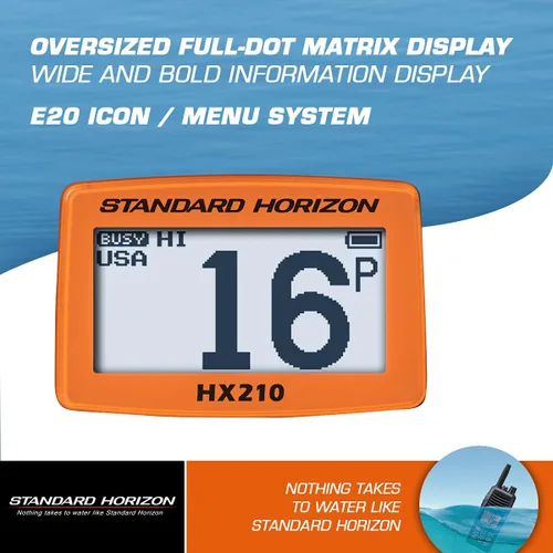 Vista 3 de Standard Horizon HX210 - Radio VHF de mano, color negro