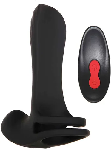 Tolerancia Cero Potente 9 Velocidades Y Funciones Control Remoto Recargable Vibrador Girth Enhancer - Negro