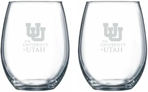 Vista 3 de RFSJ Juego de 2 copas de vino o bebidas con logotipo de Satin Frost (Alabama)
