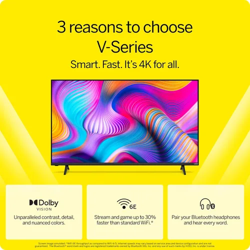 Vista 3 de VIZIO Smart TV 4K LED HDR serie V de 43 pulgadas con Dolby Vision, WiFi 6E, compatible con auriculares Bluetooth, compatibilidad con AMD FreeSync