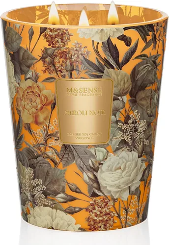 Vista 19 de M&SENSE - Vela de cera de soja natural aromática de 35 onzas, extragrande, 3 mechas, 150 horas, larga duración, combustión lenta, para decoración
