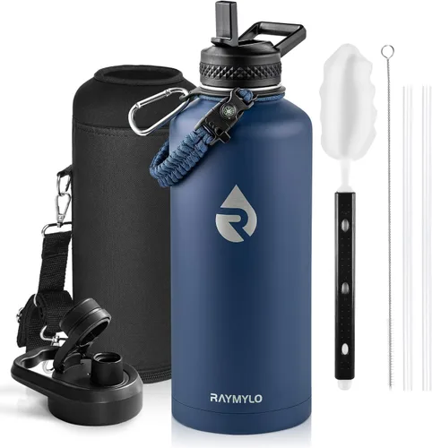 Vista 7 de RAYMYLO Botella de agua aislada de 20 onzas, de acero inoxidable al vacío de triple pared (fría durante 48 horas), a prueba de fugas y sin bisfenol