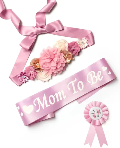Vista 16 de Mom to Be Sash Baby Shower Decorations Set, Gender Reveal Party Gift for Expectant Parents