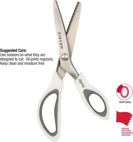 Vista 4 de SINGER Tijeras de 9" con dientes para tela - Tijeras en zigzag para tela