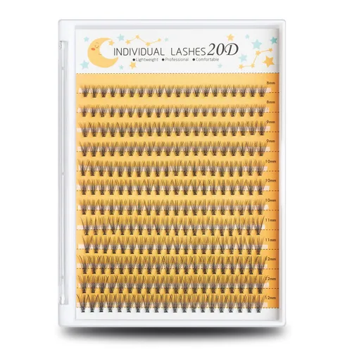 Vista 16 de 10D racimos de pestañas 240 piezas, extensiones de pestañas individuales, pestañas naturales en racimo de 10-14 mm, longitudes mixtas, rizo C